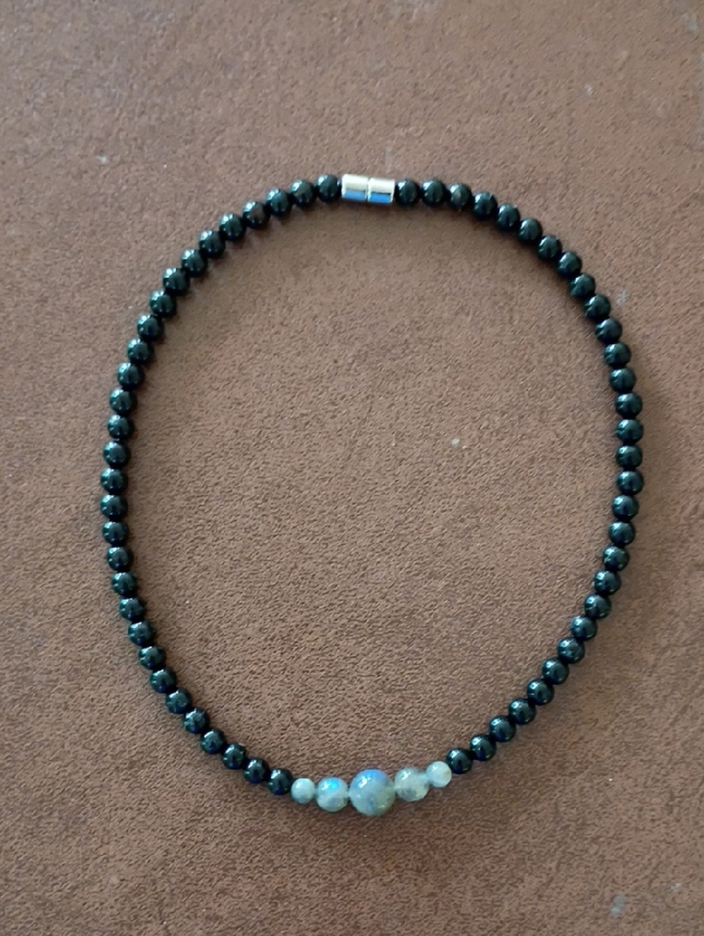 Black Onyx & Labradorite Choker Necklace